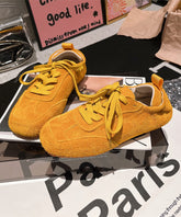 Zapatos planos de ante azul, suaves y cómodos, informales, con cordones para mujer